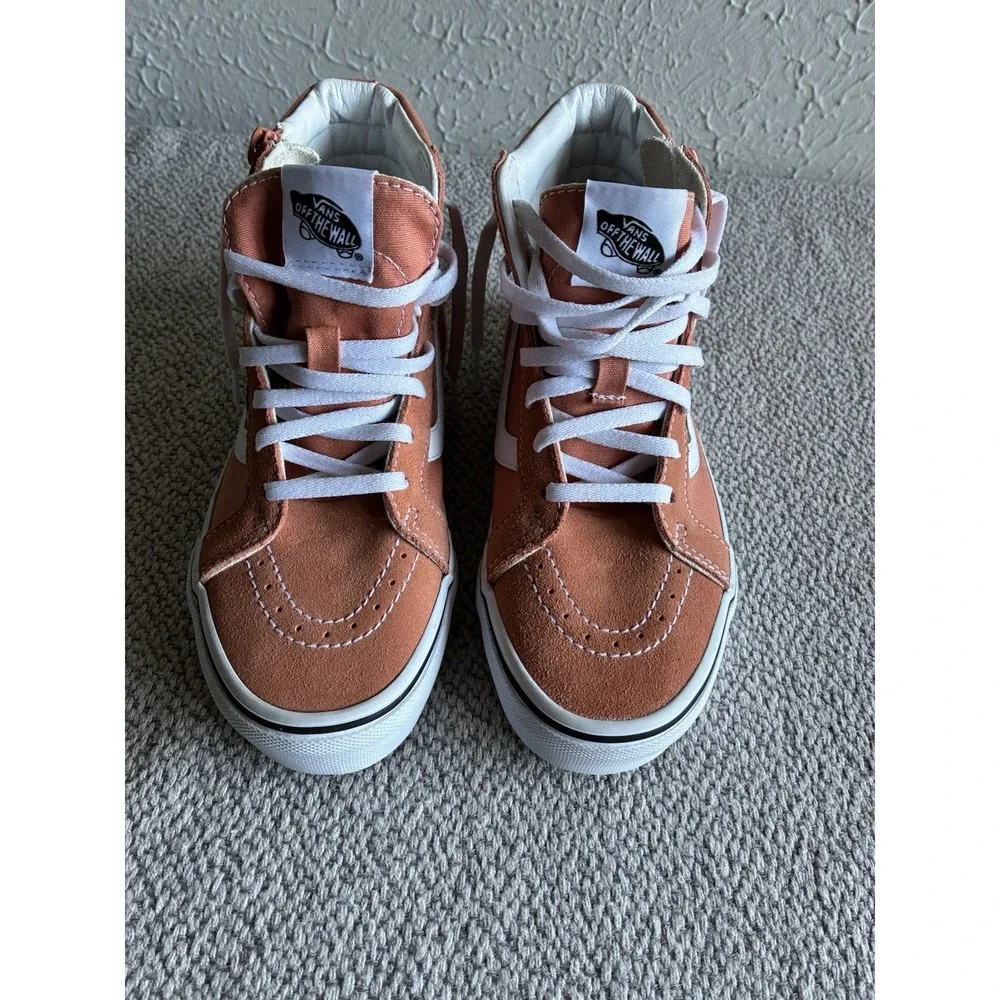 Vans Sk8-Hi Reissue Side Zip Kids Size 3 Sun Baked Orange High Top